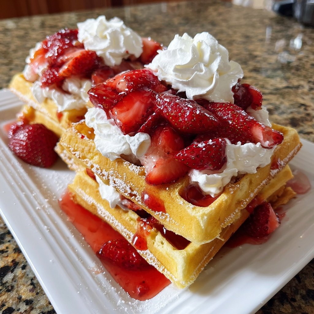 Strawberry Shortcake Waffles