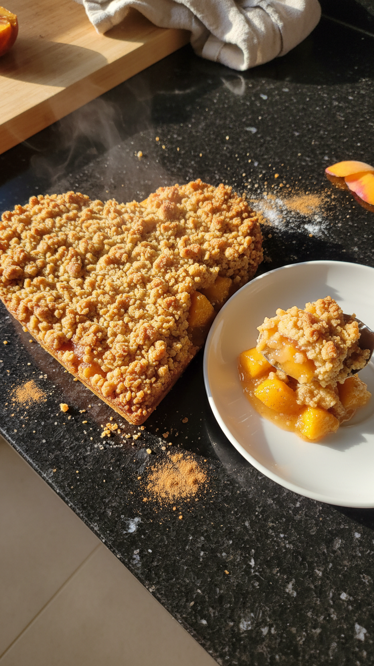 Heart-shaped Peach Crisp