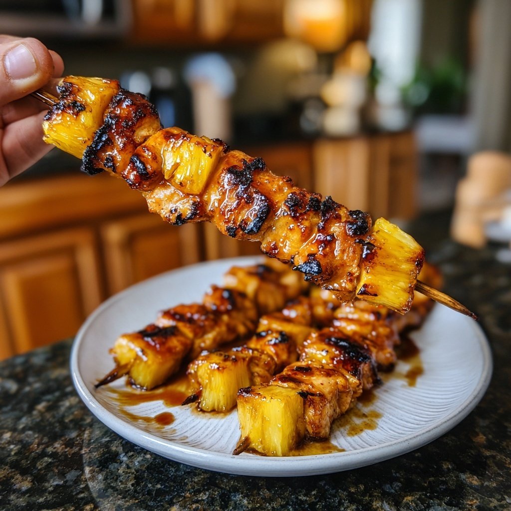 Teriyaki Chicken Pineapple Skewers