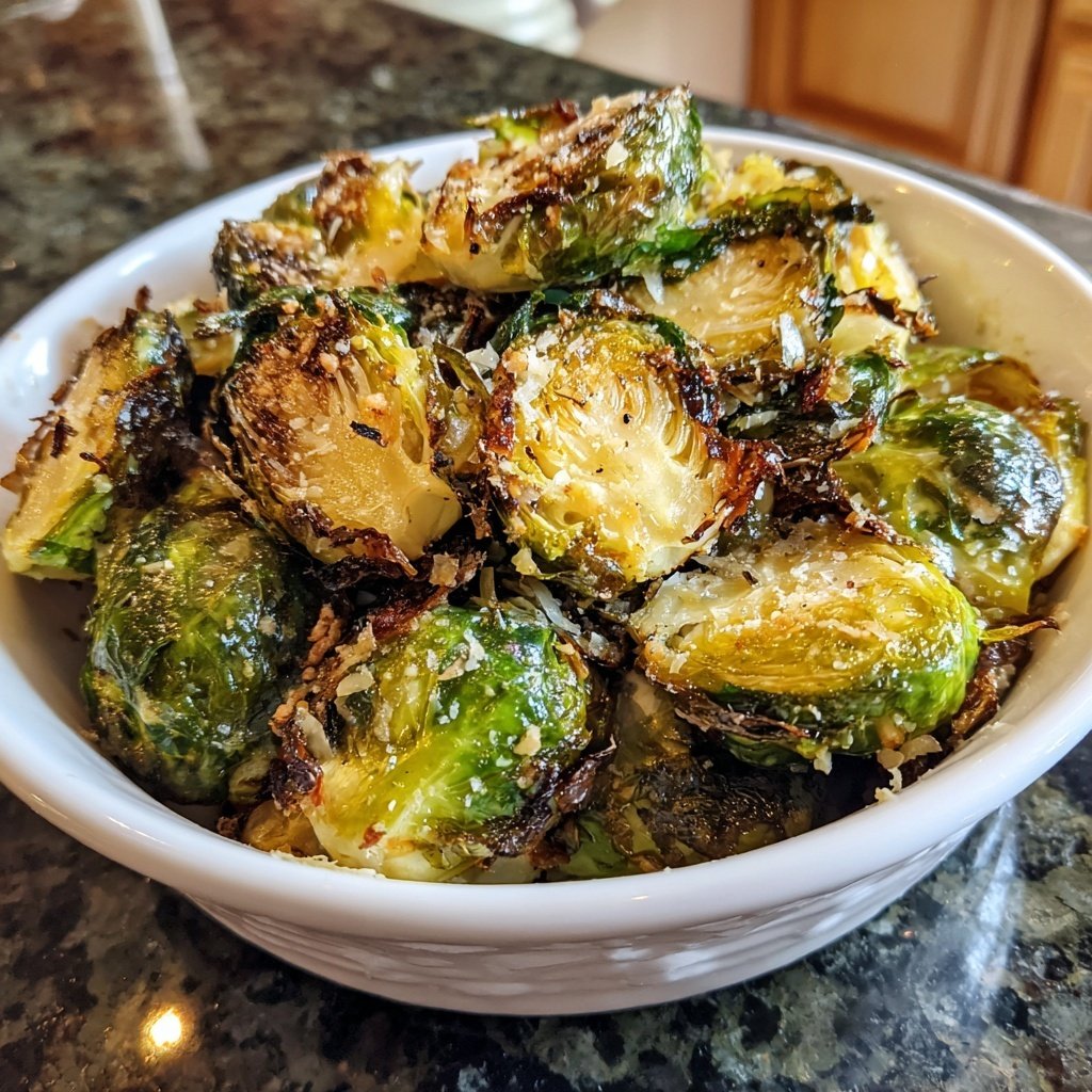 Roasted Garlic Parmesan Brussels Sprouts
