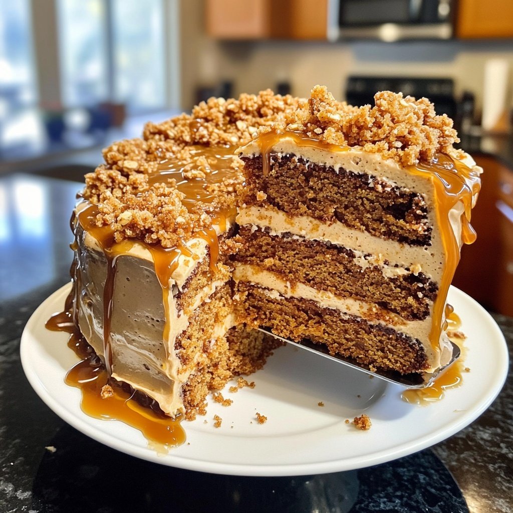 Spice Cake with Coffee Toffee Crunch