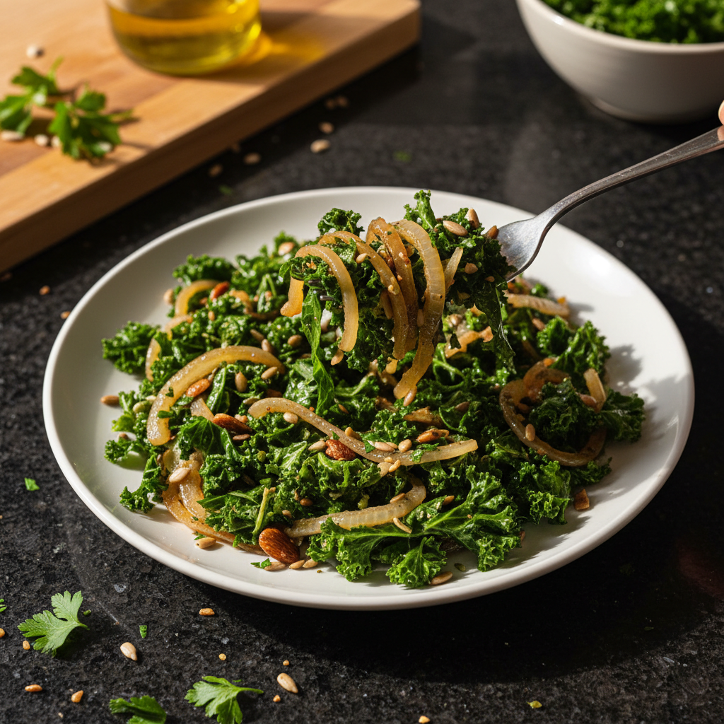 Caramelized Onion and Kale Slaw