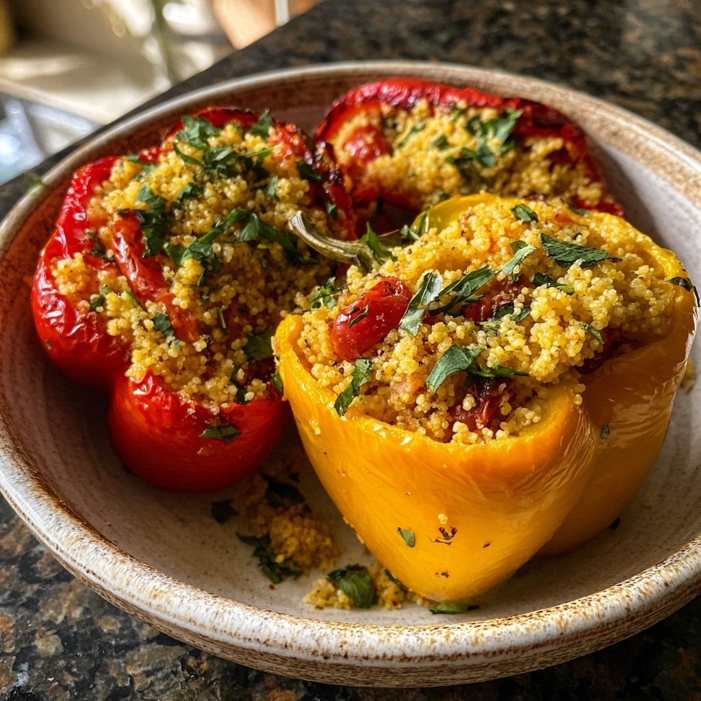 Mediterranean Couscous Stuffed Peppers