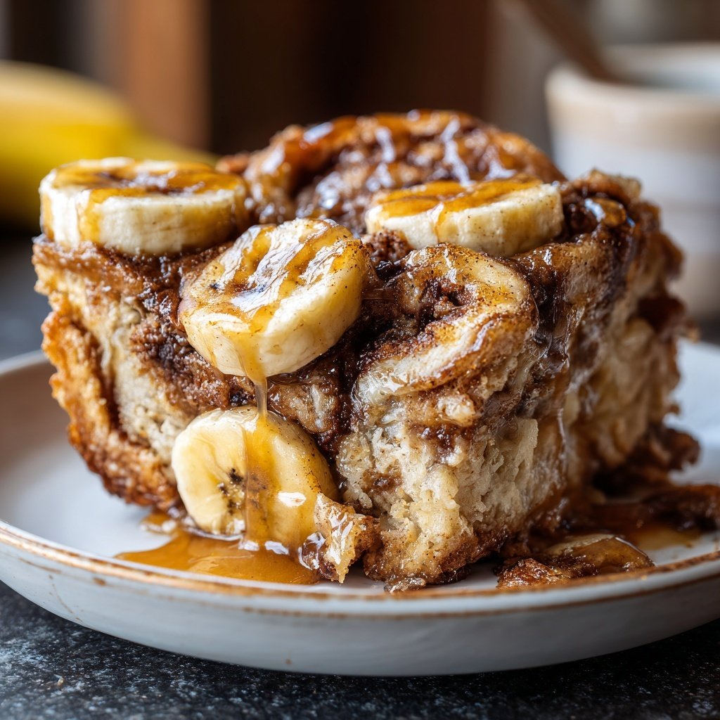 Banana Cinnamon Roll Casserole
