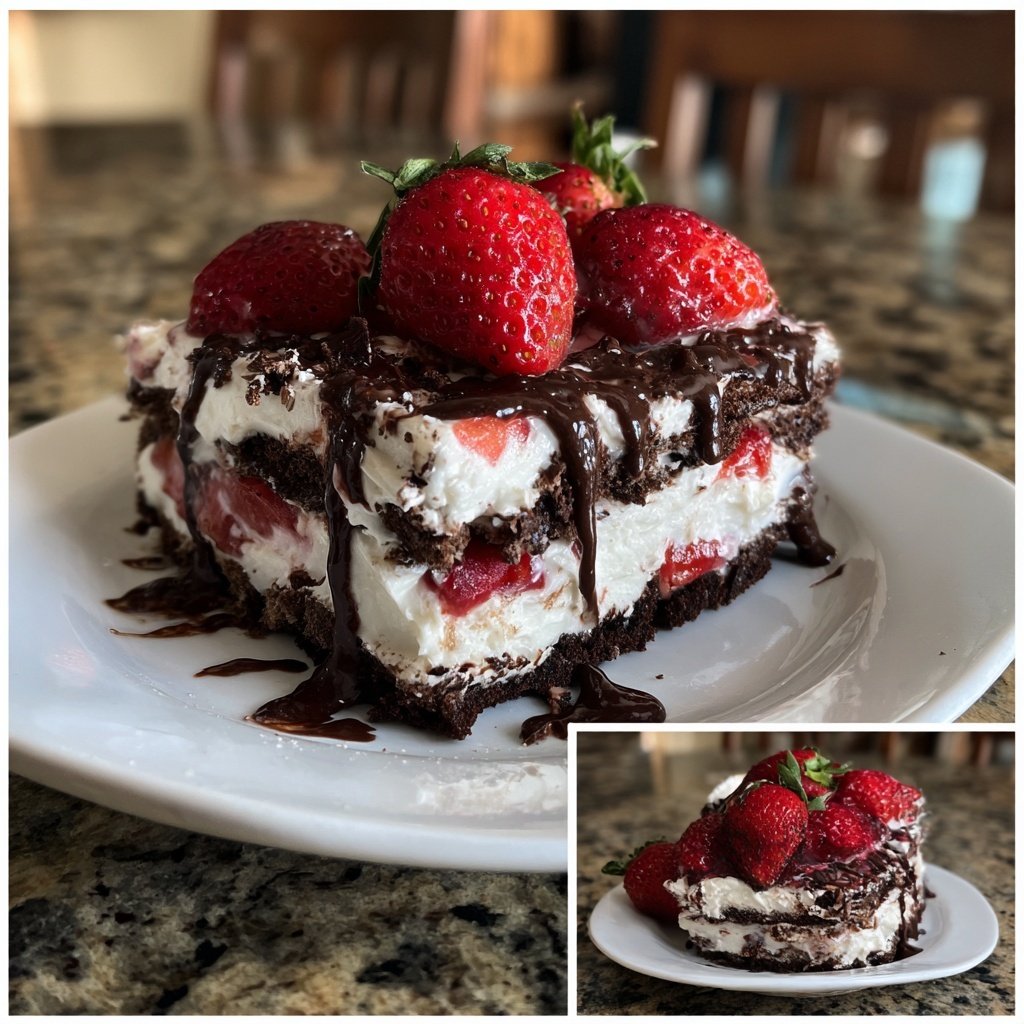 Chocolate Strawberry Icebox Cake