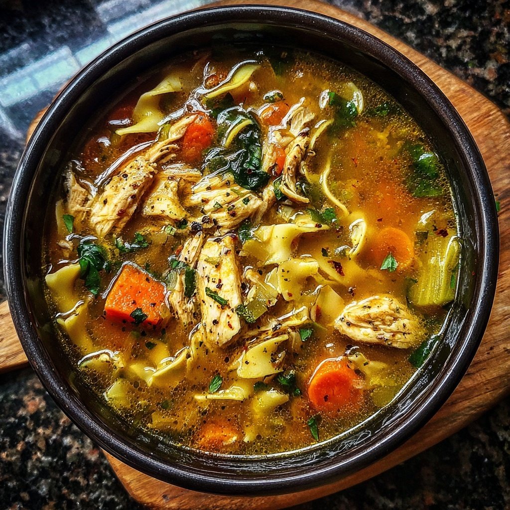 Classic Ginger Garlic Chicken Noodle Soup