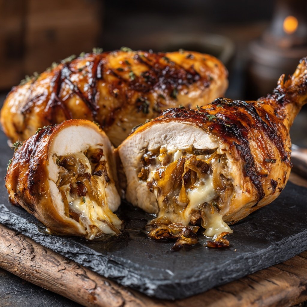 Savory Caramelized Onion Stuffed Chicken