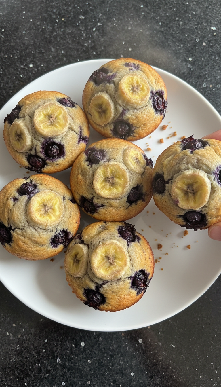 Blueberry Banana Healthy Muffins