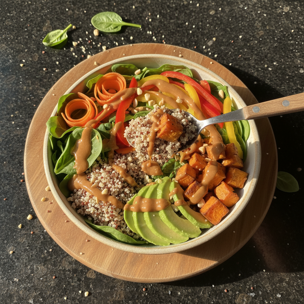 Vegan Buddha Bowl with Peanut Sauce