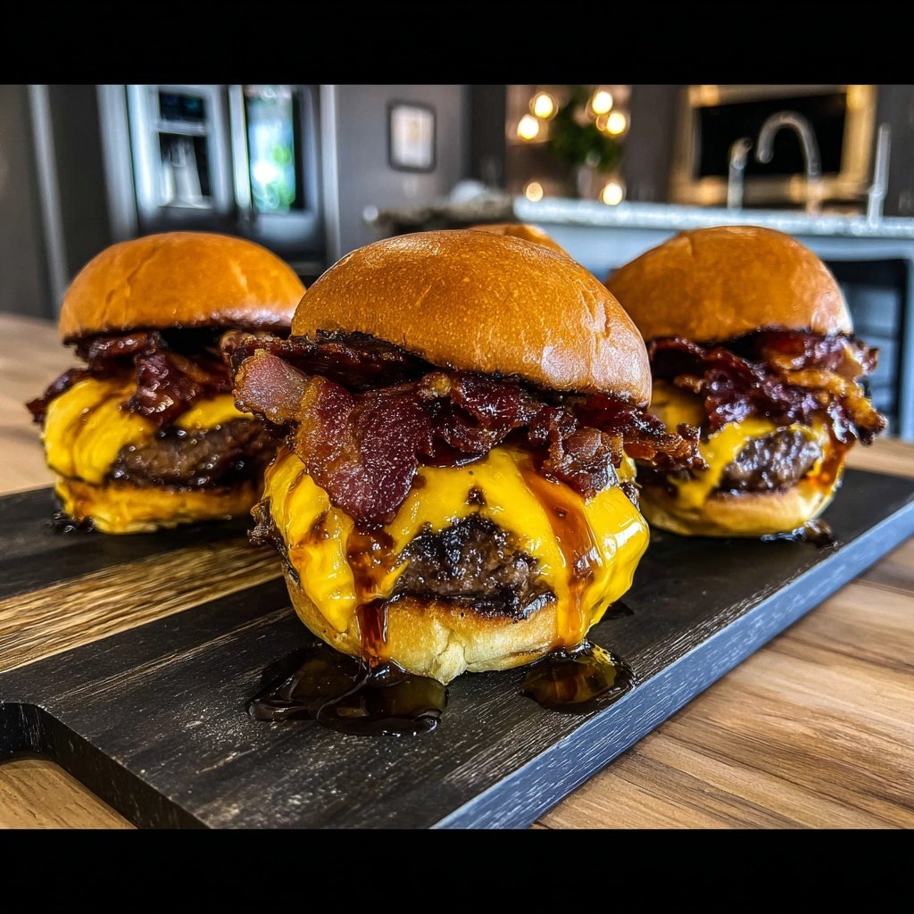 Bourbon Bacon Cheeseburger Sliders