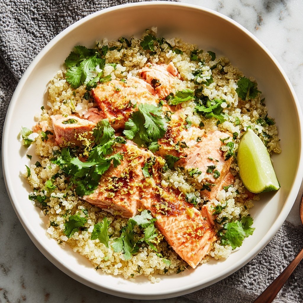 Cilantro Lime Salmon Quinoa Bowl