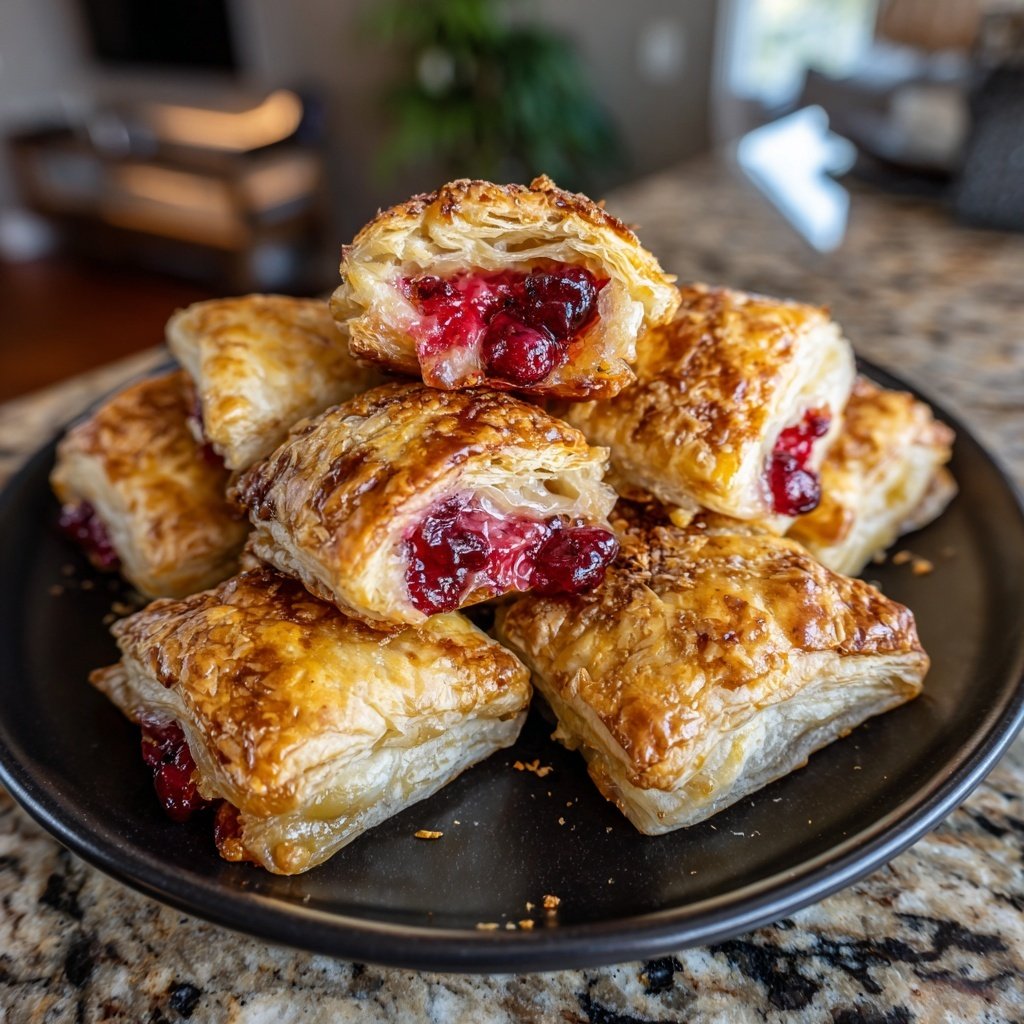 Cranberry Brie Puff Pastry Bites
