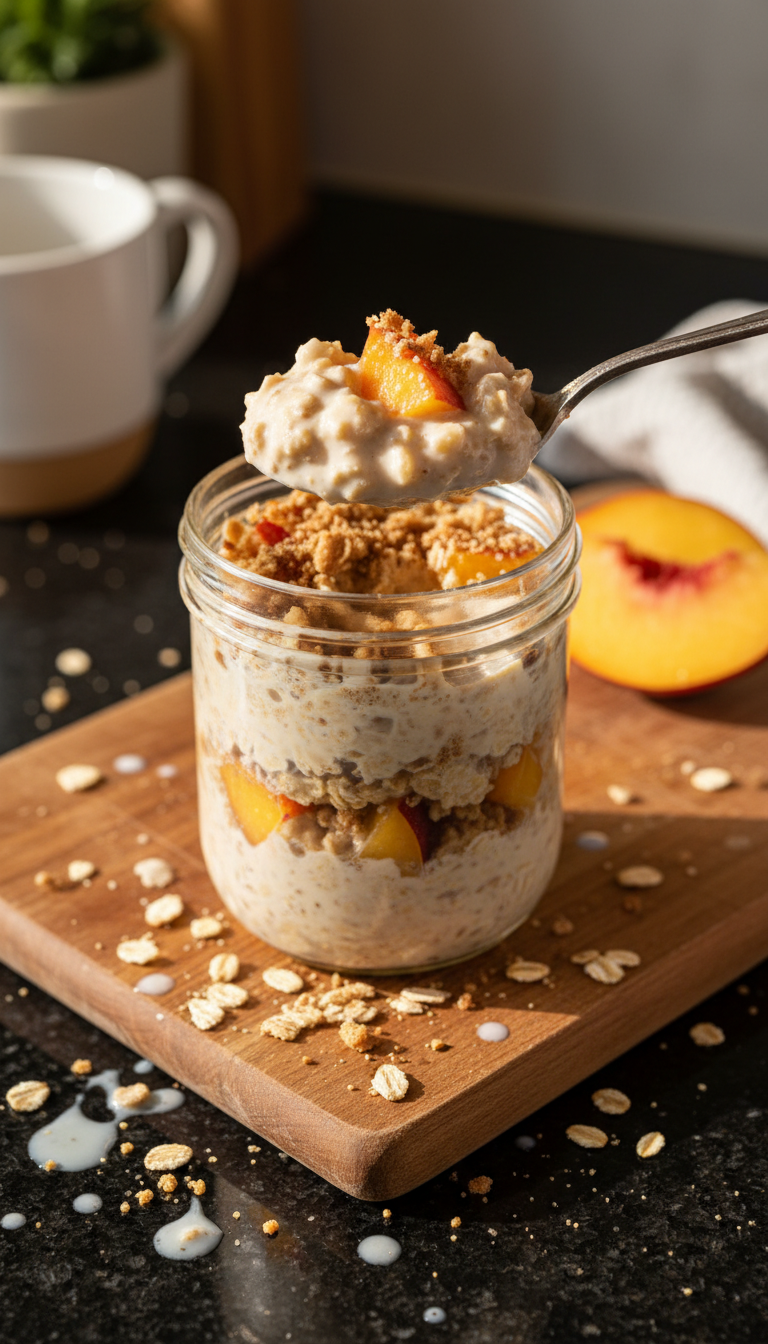 Peach Crisp Overnight Oats