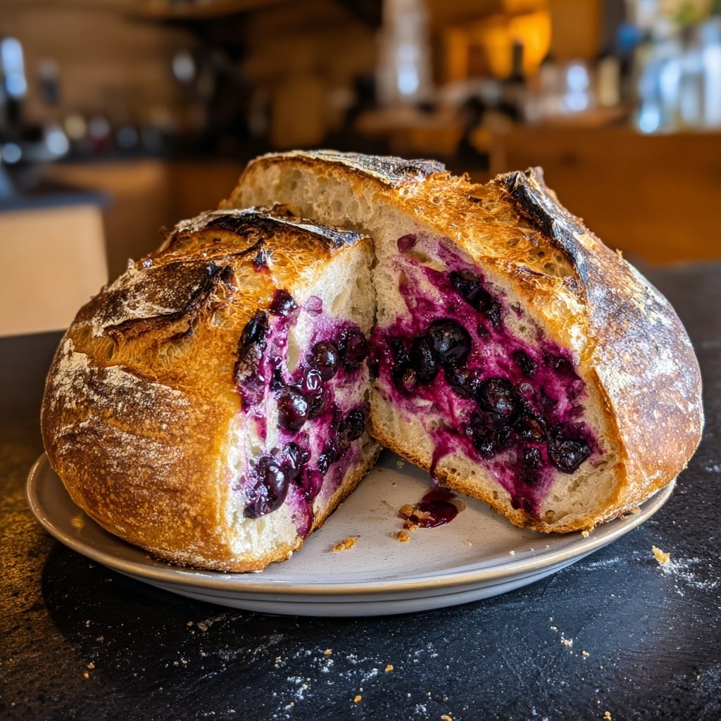 Lemon Blueberry Sourdough with Berry Jam