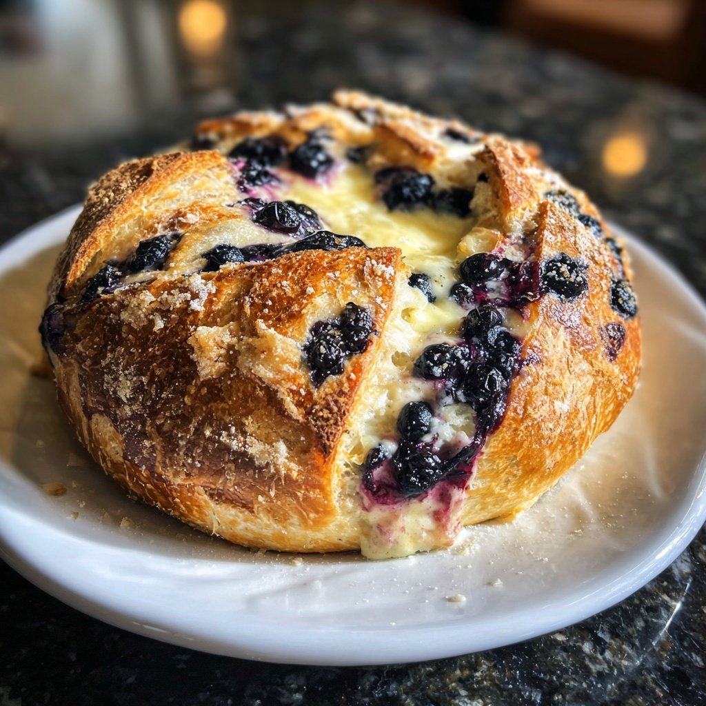 Lemon Blueberry Sourdough with Custard Center