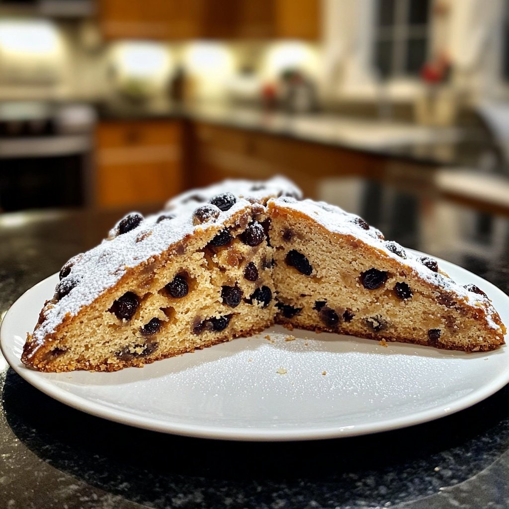 Traditional German Christmas Stollen with Rum-Soaked Raisins