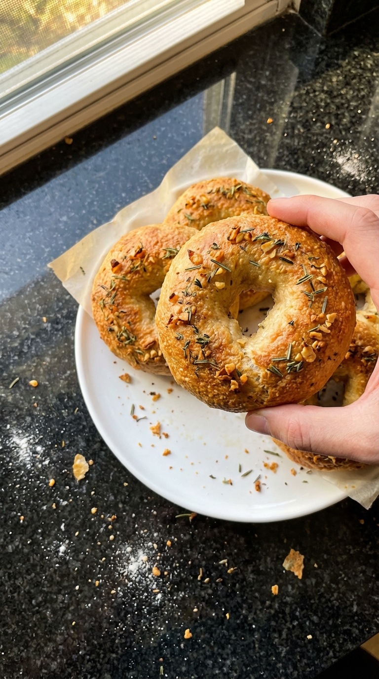 Herbed Garlic High-Protein Bagels