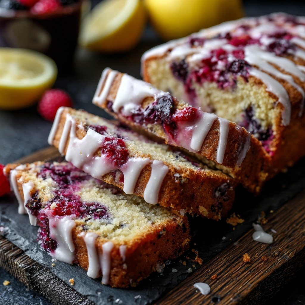 Sliced Berry Lemon Cake