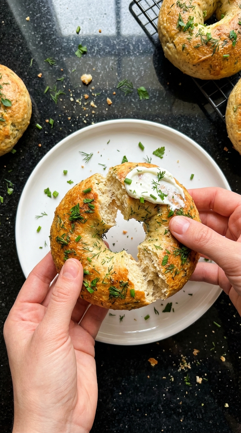 Herbed Greek Yogurt Protein Bagels