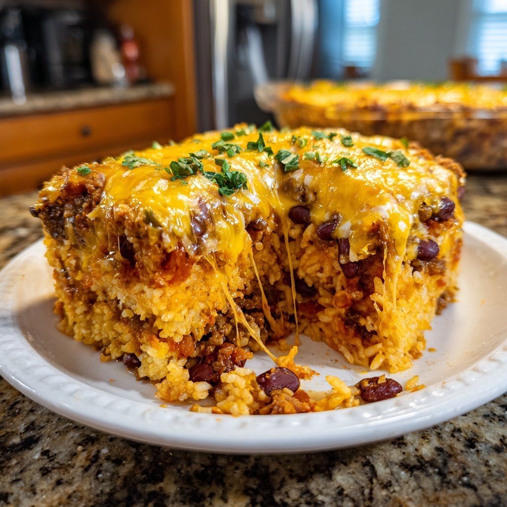 Chili Cheese Rice Casserole