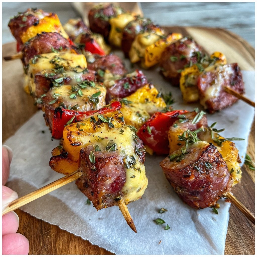 Savory Meat and Cheese Skewers