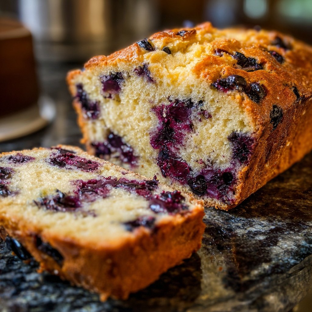 Quick Blueberry Lemon Sourdough Breakfast Loaf