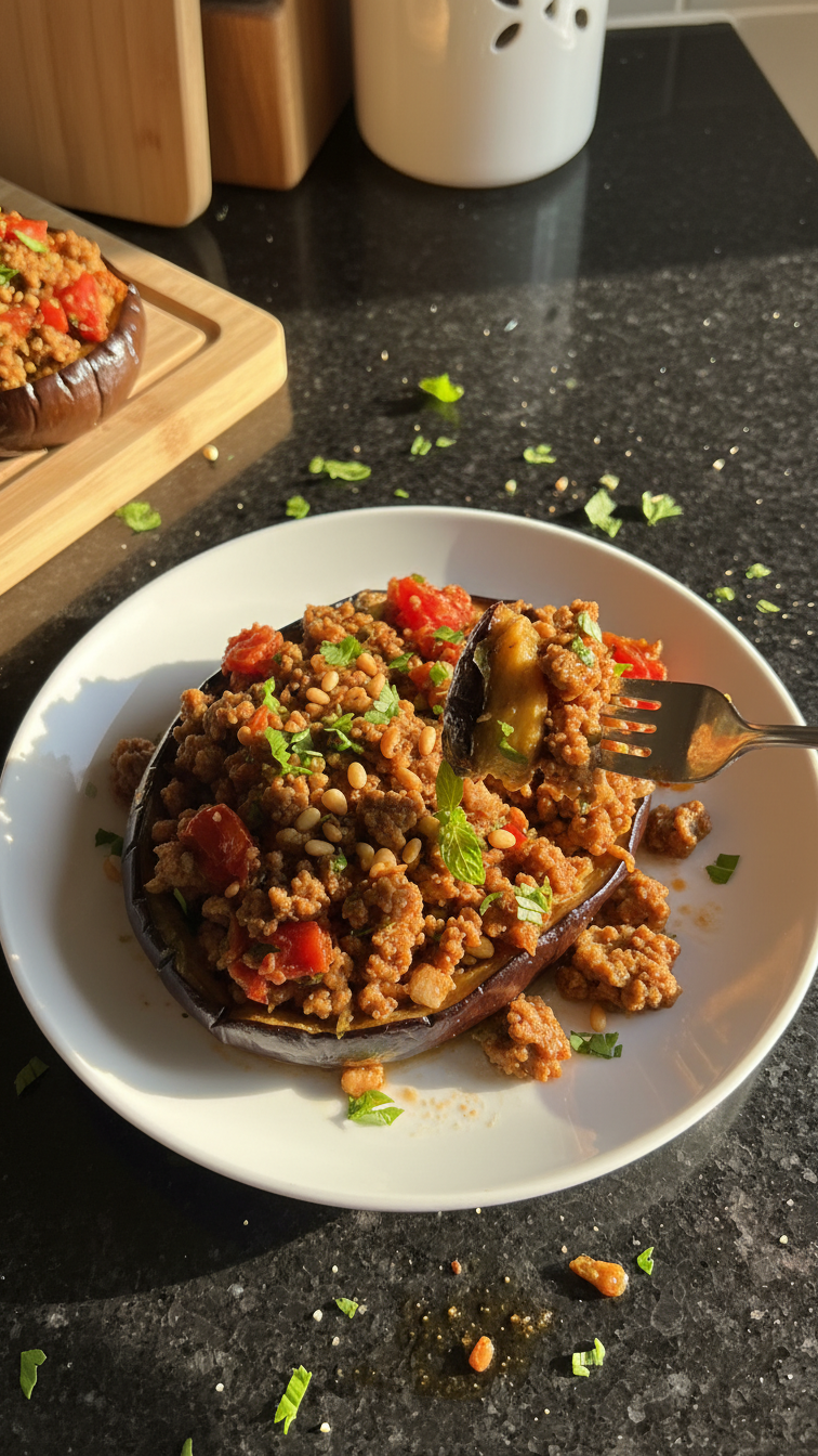 Savory Mediterranean Stuffed Eggplant