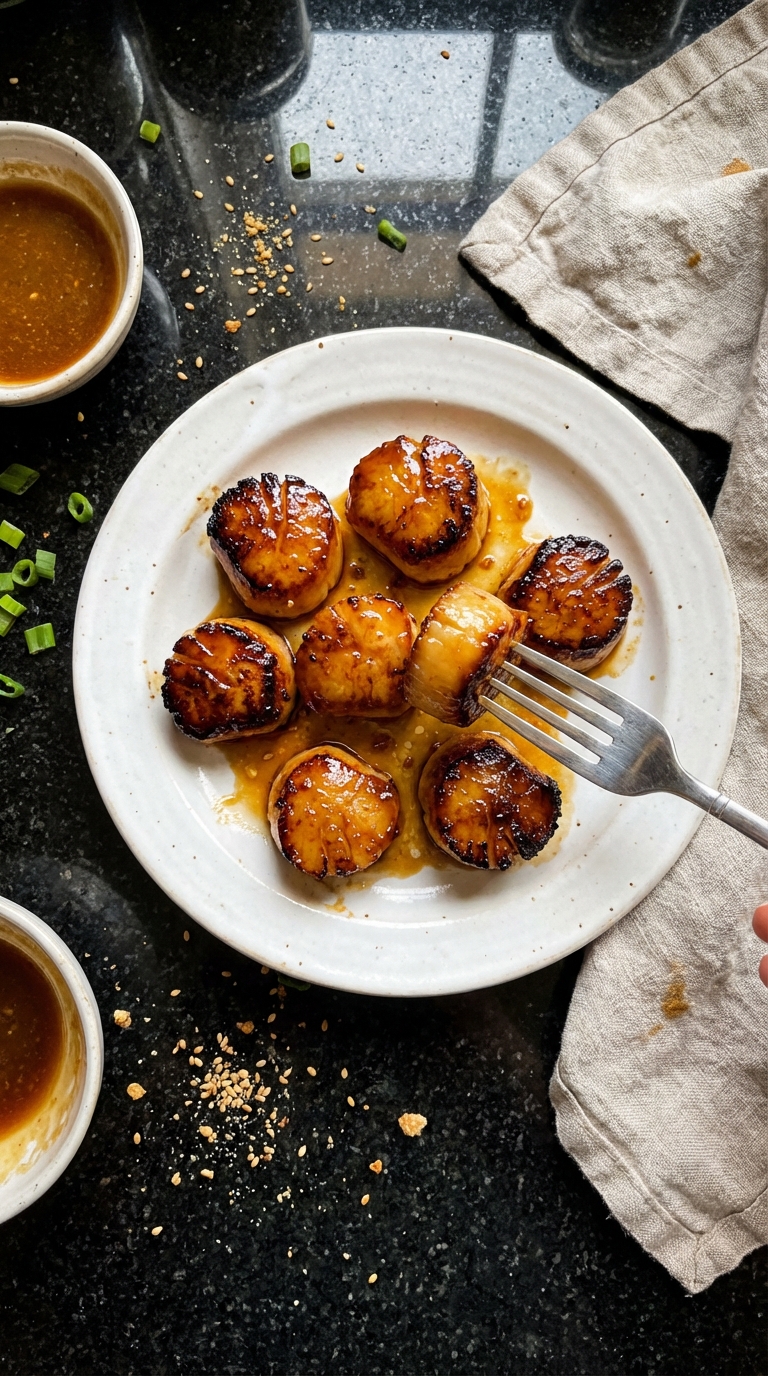 Miso Glazed Seared Scallops