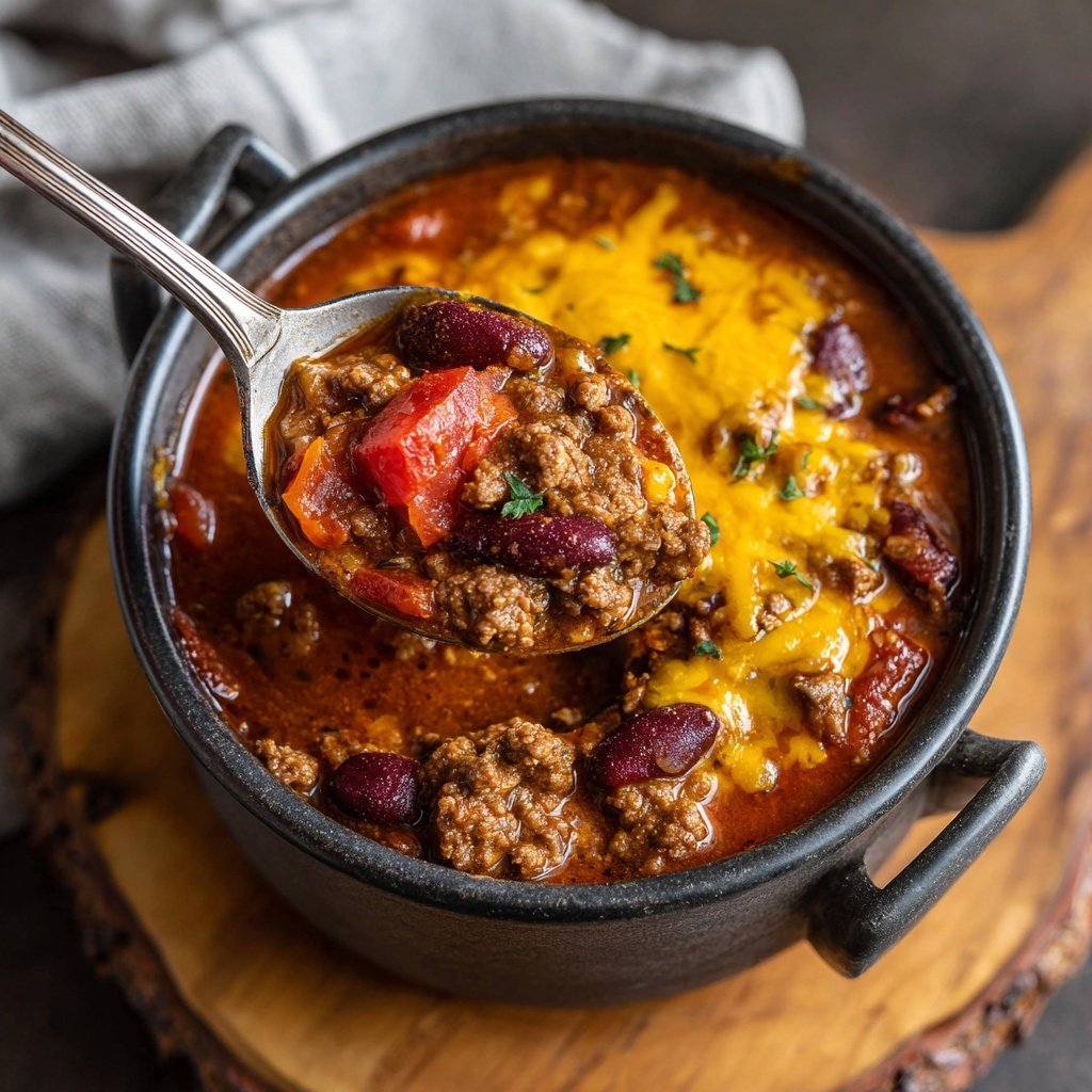 Chipotle Cheddar Beef Chili Hearty