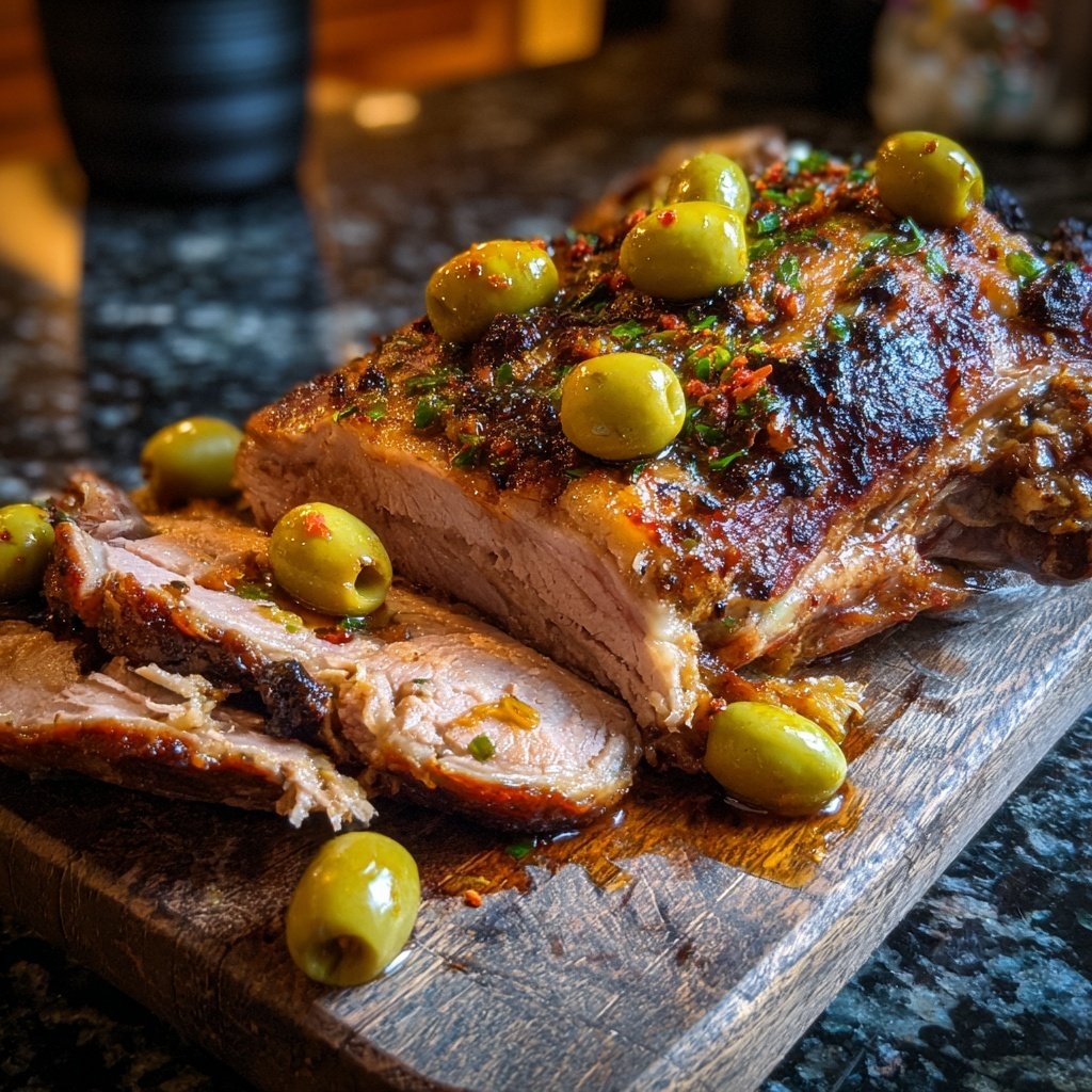One-Pan Rack Lamb with Olives